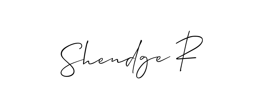 Also we have Shendge R name is the best signature style. Create professional handwritten signature collection using Allison_Script autograph style. Shendge R signature style 2 images and pictures png