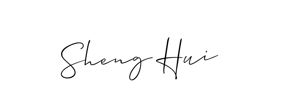 Make a beautiful signature design for name Sheng Hui. With this signature (Allison_Script) style, you can create a handwritten signature for free. Sheng Hui signature style 2 images and pictures png