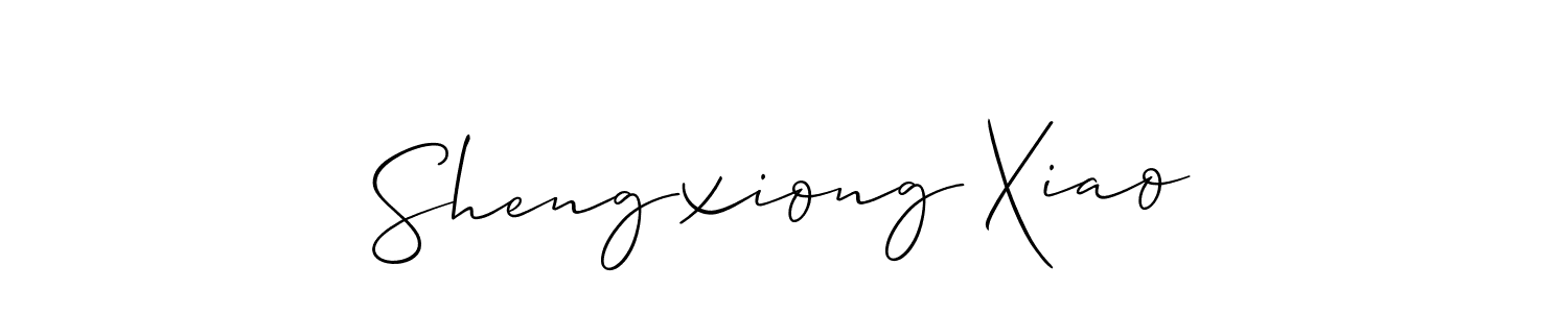 The best way (Allison_Script) to make a short signature is to pick only two or three words in your name. The name Shengxiong Xiao include a total of six letters. For converting this name. Shengxiong Xiao signature style 2 images and pictures png