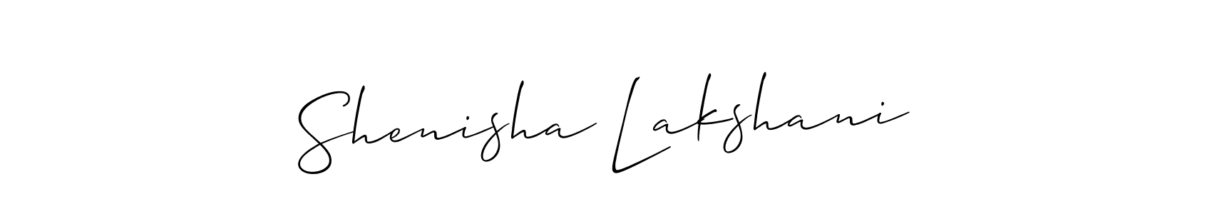 Shenisha Lakshani stylish signature style. Best Handwritten Sign (Allison_Script) for my name. Handwritten Signature Collection Ideas for my name Shenisha Lakshani. Shenisha Lakshani signature style 2 images and pictures png