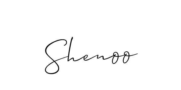 The best way (Allison_Script) to make a short signature is to pick only two or three words in your name. The name Shenoo include a total of six letters. For converting this name. Shenoo signature style 2 images and pictures png