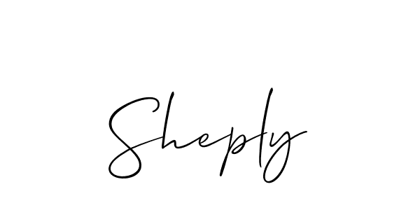 Use a signature maker to create a handwritten signature online. With this signature software, you can design (Allison_Script) your own signature for name Sheply. Sheply signature style 2 images and pictures png
