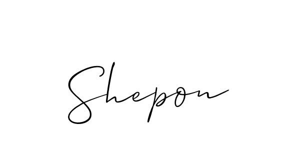 Similarly Allison_Script is the best handwritten signature design. Signature creator online .You can use it as an online autograph creator for name Shepon. Shepon signature style 2 images and pictures png