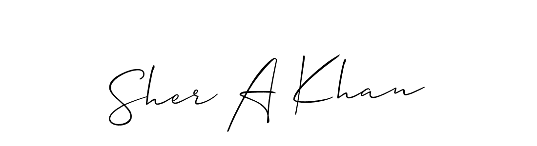 Design your own signature with our free online signature maker. With this signature software, you can create a handwritten (Allison_Script) signature for name Sher A Khan. Sher A Khan signature style 2 images and pictures png