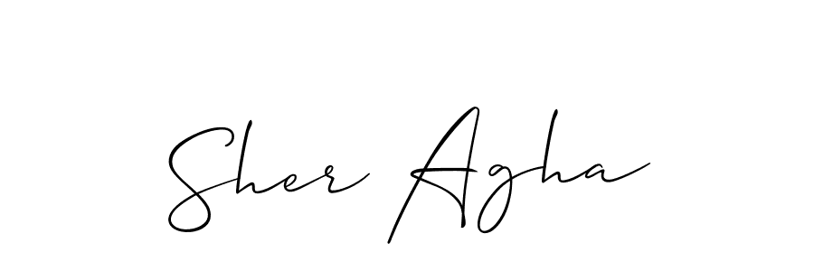 How to Draw Sher Agha signature style? Allison_Script is a latest design signature styles for name Sher Agha. Sher Agha signature style 2 images and pictures png
