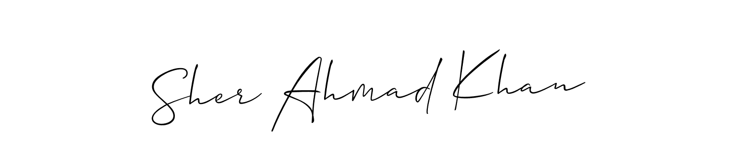 Design your own signature with our free online signature maker. With this signature software, you can create a handwritten (Allison_Script) signature for name Sher Ahmad Khan. Sher Ahmad Khan signature style 2 images and pictures png