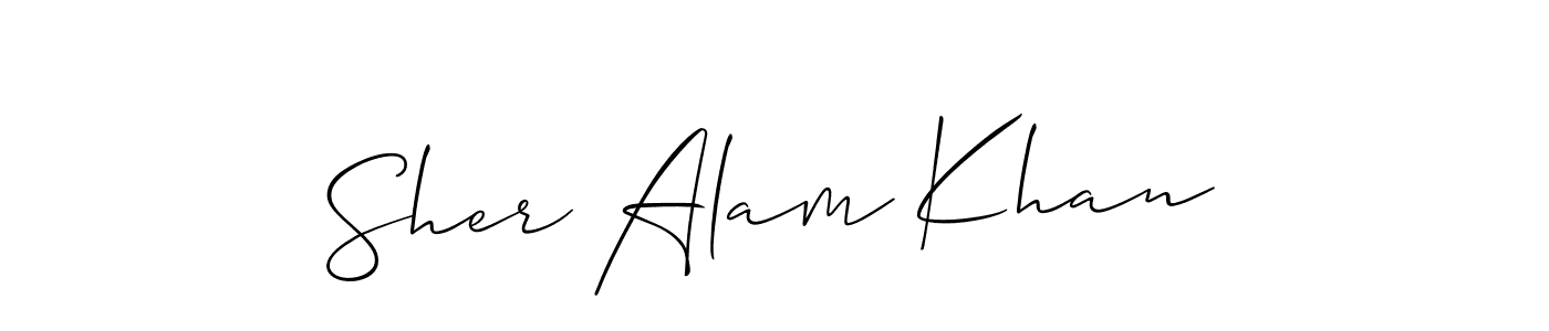 You should practise on your own different ways (Allison_Script) to write your name (Sher Alam Khan) in signature. don't let someone else do it for you. Sher Alam Khan signature style 2 images and pictures png