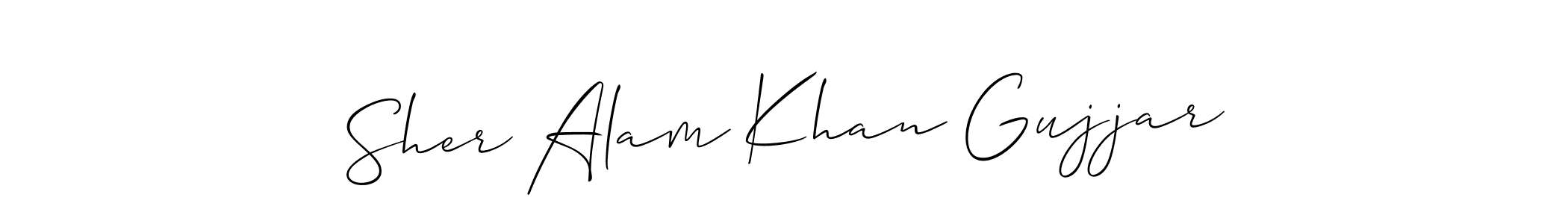 Similarly Allison_Script is the best handwritten signature design. Signature creator online .You can use it as an online autograph creator for name Sher Alam Khan Gujjar. Sher Alam Khan Gujjar signature style 2 images and pictures png