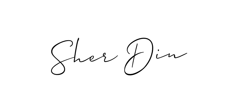 Also we have Sher Din name is the best signature style. Create professional handwritten signature collection using Allison_Script autograph style. Sher Din signature style 2 images and pictures png