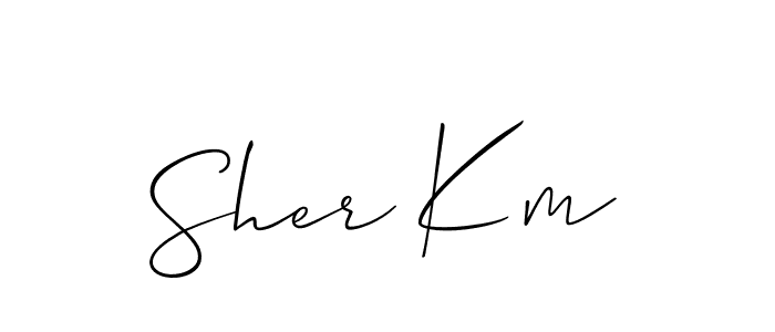 Best and Professional Signature Style for Sher Km. Allison_Script Best Signature Style Collection. Sher Km signature style 2 images and pictures png