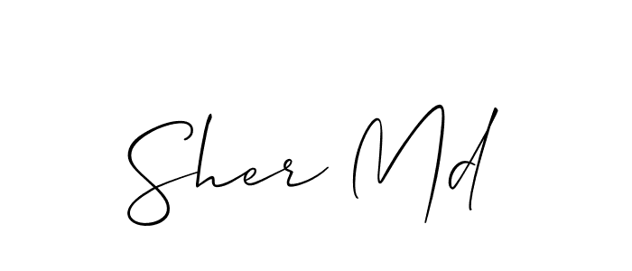 Create a beautiful signature design for name Sher Md. With this signature (Allison_Script) fonts, you can make a handwritten signature for free. Sher Md signature style 2 images and pictures png