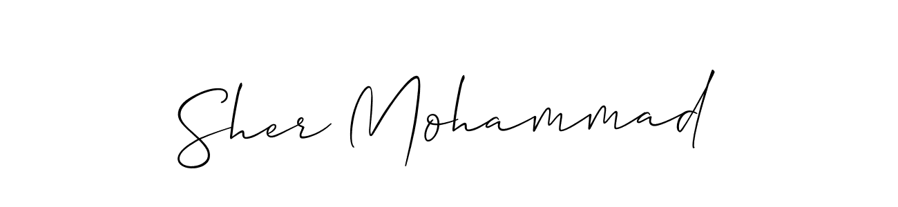 The best way (Allison_Script) to make a short signature is to pick only two or three words in your name. The name Sher Mohammad include a total of six letters. For converting this name. Sher Mohammad signature style 2 images and pictures png