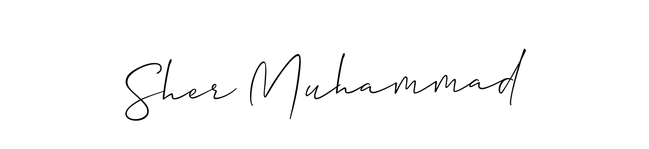 The best way (Allison_Script) to make a short signature is to pick only two or three words in your name. The name Sher Muhammad include a total of six letters. For converting this name. Sher Muhammad signature style 2 images and pictures png