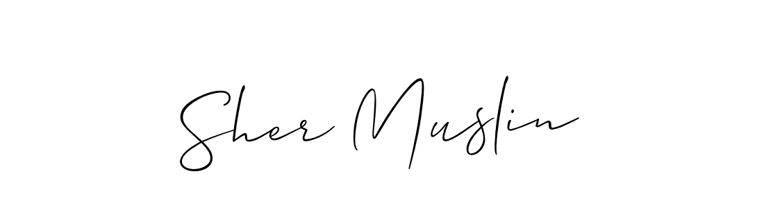 How to make Sher Muslin signature? Allison_Script is a professional autograph style. Create handwritten signature for Sher Muslin name. Sher Muslin signature style 2 images and pictures png