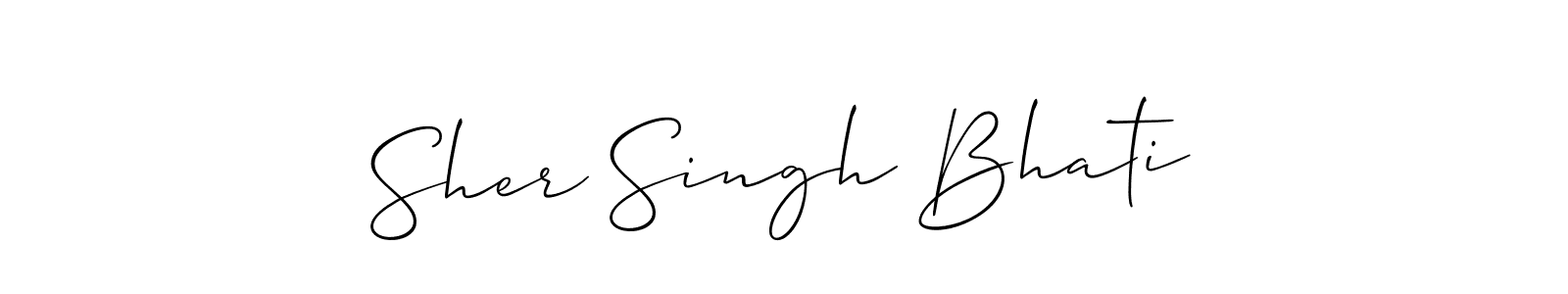Create a beautiful signature design for name Sher Singh Bhati. With this signature (Allison_Script) fonts, you can make a handwritten signature for free. Sher Singh Bhati signature style 2 images and pictures png