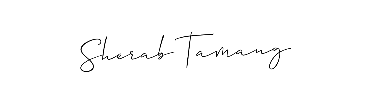 It looks lik you need a new signature style for name Sherab Tamang. Design unique handwritten (Allison_Script) signature with our free signature maker in just a few clicks. Sherab Tamang signature style 2 images and pictures png