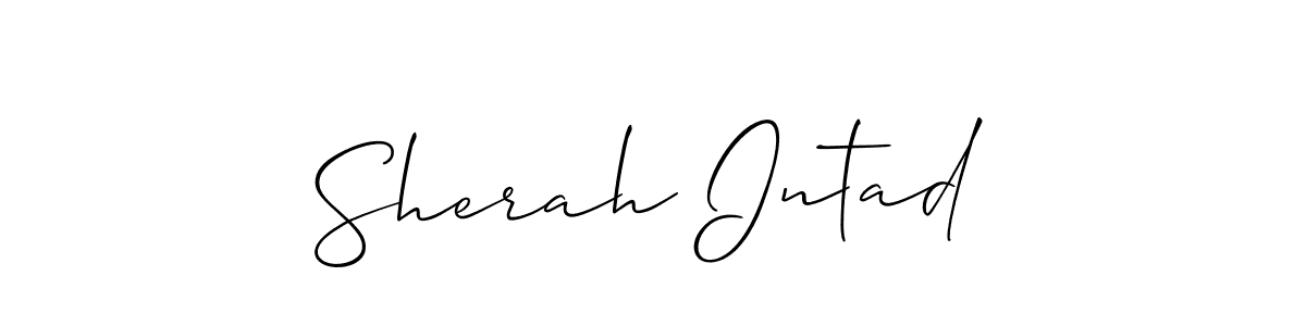 Make a short Sherah Intad signature style. Manage your documents anywhere anytime using Allison_Script. Create and add eSignatures, submit forms, share and send files easily. Sherah Intad signature style 2 images and pictures png