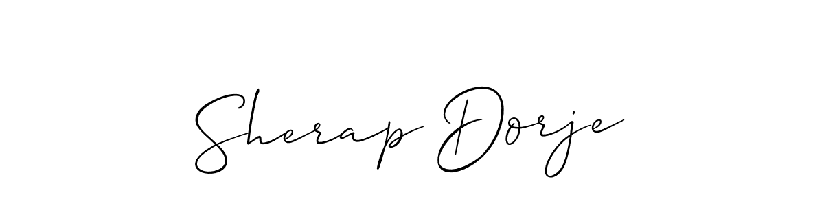Make a beautiful signature design for name Sherap Dorje. With this signature (Allison_Script) style, you can create a handwritten signature for free. Sherap Dorje signature style 2 images and pictures png
