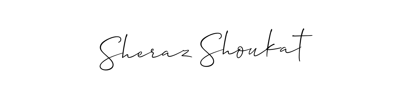 Create a beautiful signature design for name Sheraz Shoukat. With this signature (Allison_Script) fonts, you can make a handwritten signature for free. Sheraz Shoukat signature style 2 images and pictures png