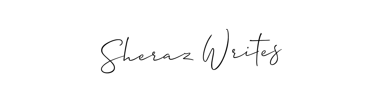 Create a beautiful signature design for name Sheraz Writes. With this signature (Allison_Script) fonts, you can make a handwritten signature for free. Sheraz Writes signature style 2 images and pictures png