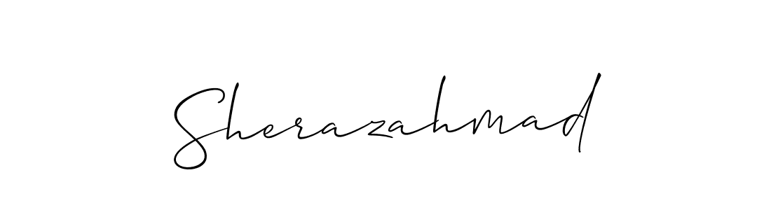 Make a beautiful signature design for name Sherazahmad. With this signature (Allison_Script) style, you can create a handwritten signature for free. Sherazahmad signature style 2 images and pictures png