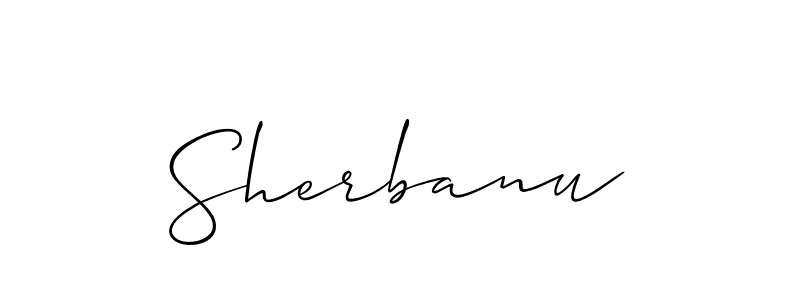 Use a signature maker to create a handwritten signature online. With this signature software, you can design (Allison_Script) your own signature for name Sherbanu. Sherbanu signature style 2 images and pictures png