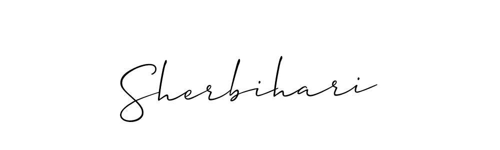 Use a signature maker to create a handwritten signature online. With this signature software, you can design (Allison_Script) your own signature for name Sherbihari. Sherbihari signature style 2 images and pictures png