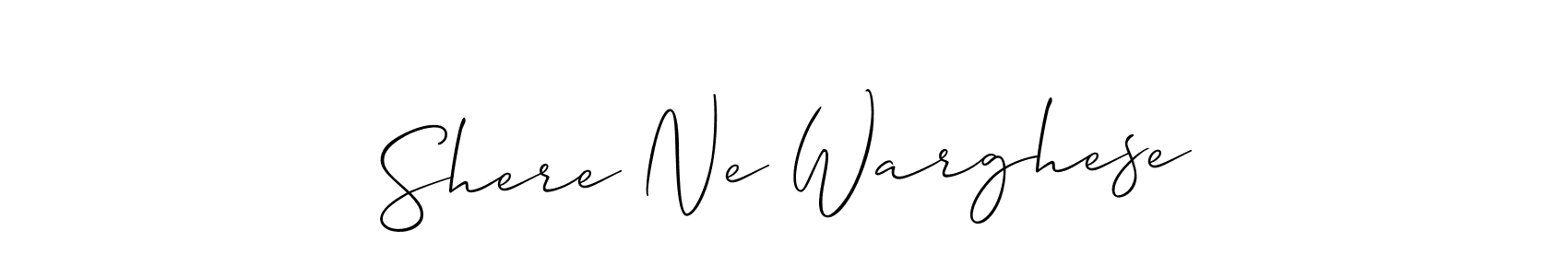 How to make Shere Ne Warghese name signature. Use Allison_Script style for creating short signs online. This is the latest handwritten sign. Shere Ne Warghese signature style 2 images and pictures png