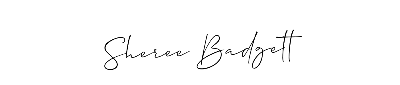 The best way (Allison_Script) to make a short signature is to pick only two or three words in your name. The name Sheree Badgett include a total of six letters. For converting this name. Sheree Badgett signature style 2 images and pictures png