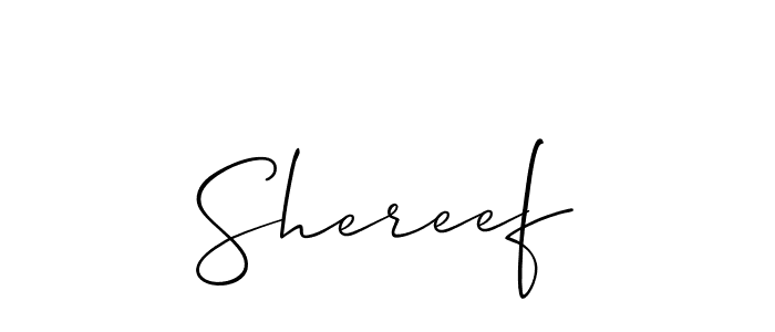 Make a beautiful signature design for name Shereef. With this signature (Allison_Script) style, you can create a handwritten signature for free. Shereef signature style 2 images and pictures png