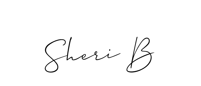 You should practise on your own different ways (Allison_Script) to write your name (Sheri B) in signature. don't let someone else do it for you. Sheri B signature style 2 images and pictures png