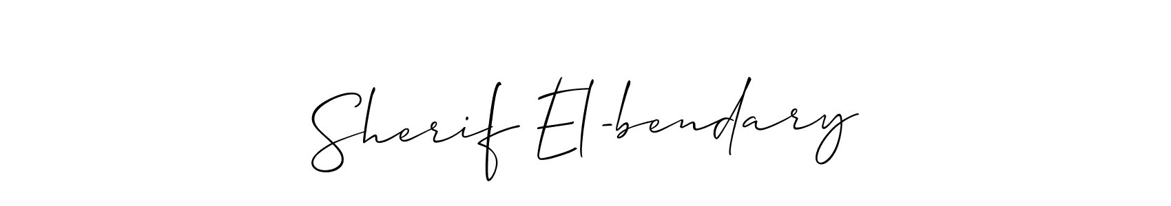 How to make Sherif El-bendary signature? Allison_Script is a professional autograph style. Create handwritten signature for Sherif El-bendary name. Sherif El-bendary signature style 2 images and pictures png