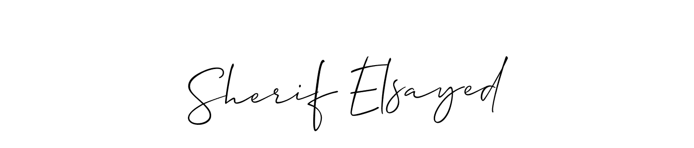 How to make Sherif Elsayed name signature. Use Allison_Script style for creating short signs online. This is the latest handwritten sign. Sherif Elsayed signature style 2 images and pictures png