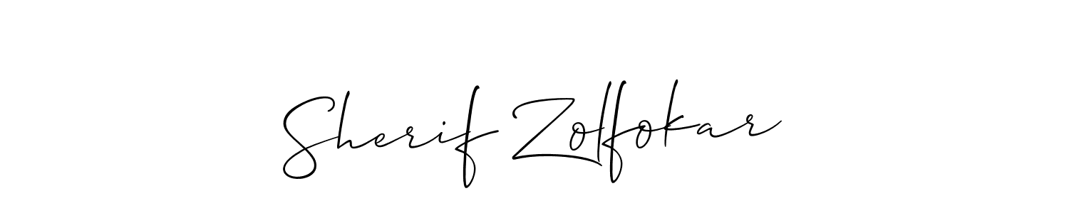 How to Draw Sherif Zolfokar signature style? Allison_Script is a latest design signature styles for name Sherif Zolfokar. Sherif Zolfokar signature style 2 images and pictures png