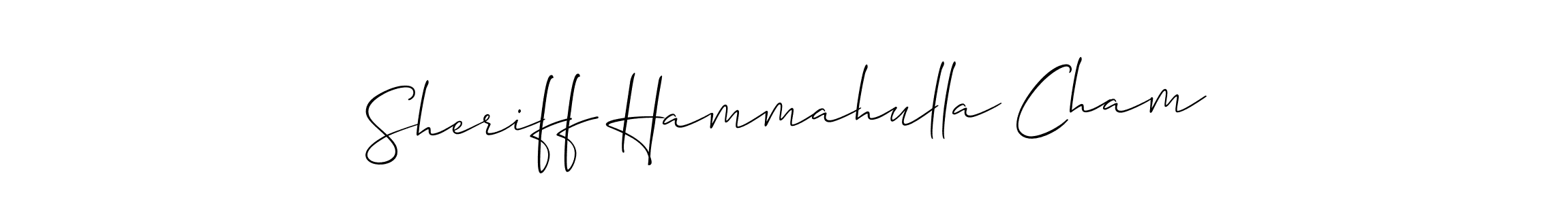 Make a short Sheriff Hammahulla Cham signature style. Manage your documents anywhere anytime using Allison_Script. Create and add eSignatures, submit forms, share and send files easily. Sheriff Hammahulla Cham signature style 2 images and pictures png