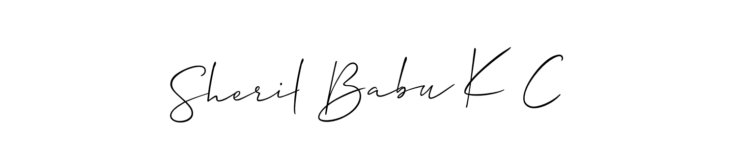 You can use this online signature creator to create a handwritten signature for the name Sheril Babu K C. This is the best online autograph maker. Sheril Babu K C signature style 2 images and pictures png