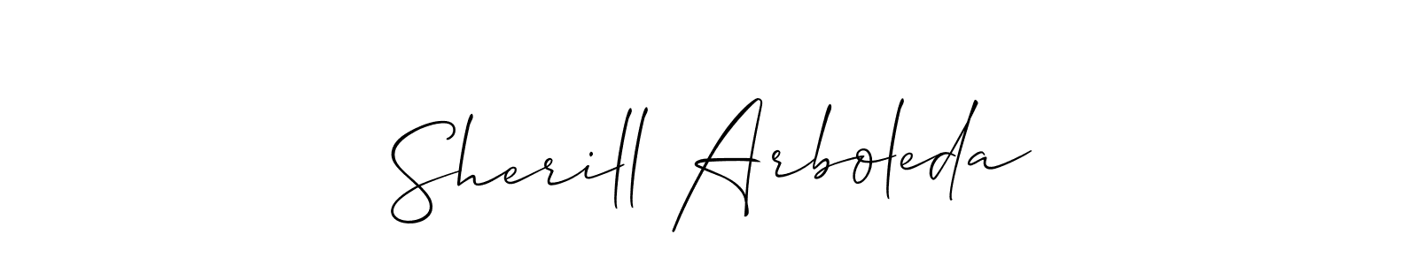 Sherill Arboleda stylish signature style. Best Handwritten Sign (Allison_Script) for my name. Handwritten Signature Collection Ideas for my name Sherill Arboleda. Sherill Arboleda signature style 2 images and pictures png