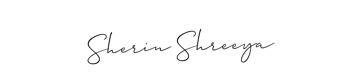 It looks lik you need a new signature style for name Sherin Shreeya. Design unique handwritten (Allison_Script) signature with our free signature maker in just a few clicks. Sherin Shreeya signature style 2 images and pictures png