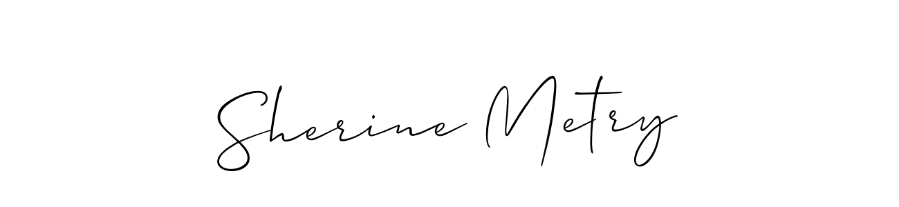 Create a beautiful signature design for name Sherine Metry. With this signature (Allison_Script) fonts, you can make a handwritten signature for free. Sherine Metry signature style 2 images and pictures png