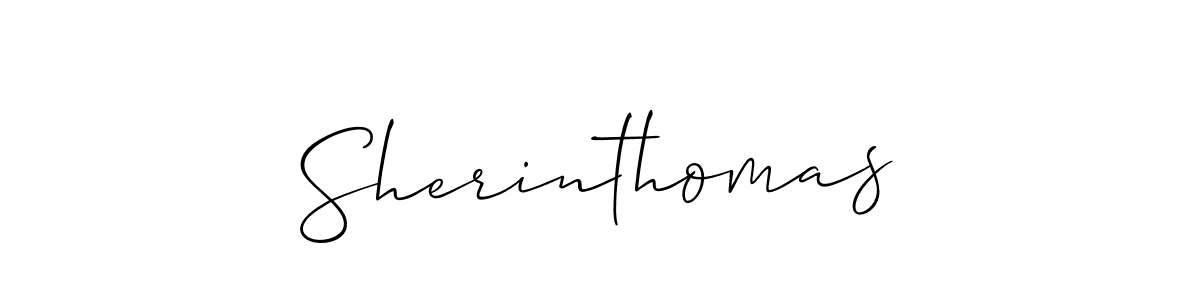 Use a signature maker to create a handwritten signature online. With this signature software, you can design (Allison_Script) your own signature for name Sherinthomas. Sherinthomas signature style 2 images and pictures png