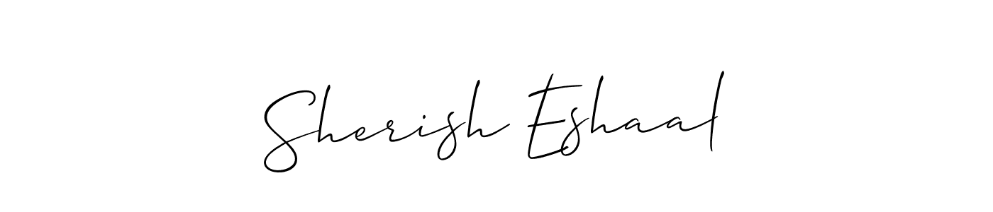 Use a signature maker to create a handwritten signature online. With this signature software, you can design (Allison_Script) your own signature for name Sherish Eshaal. Sherish Eshaal signature style 2 images and pictures png