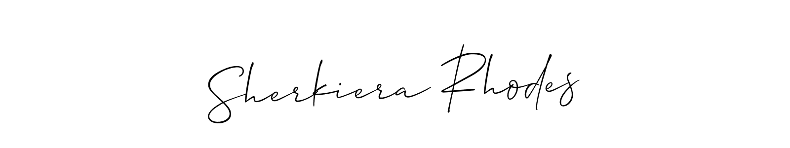 You can use this online signature creator to create a handwritten signature for the name Sherkiera Rhodes. This is the best online autograph maker. Sherkiera Rhodes signature style 2 images and pictures png