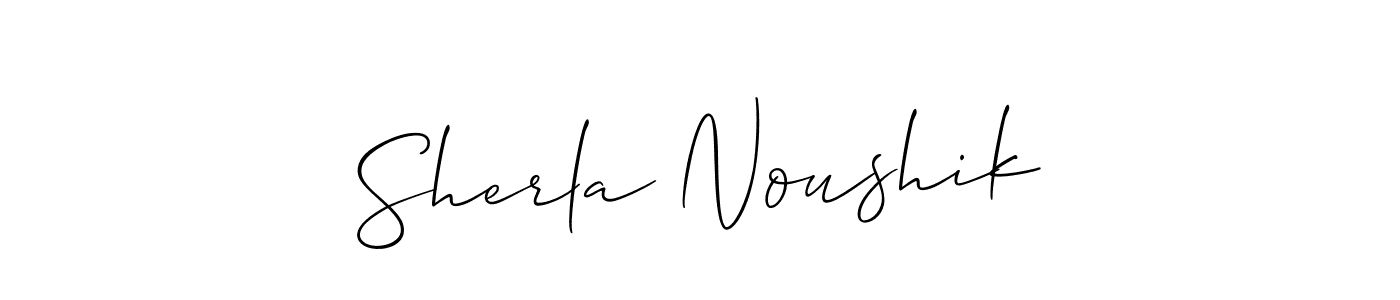 Check out images of Autograph of Sherla Noushik name. Actor Sherla Noushik Signature Style. Allison_Script is a professional sign style online. Sherla Noushik signature style 2 images and pictures png