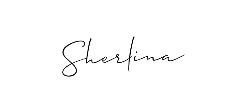 How to make Sherlina name signature. Use Allison_Script style for creating short signs online. This is the latest handwritten sign. Sherlina signature style 2 images and pictures png