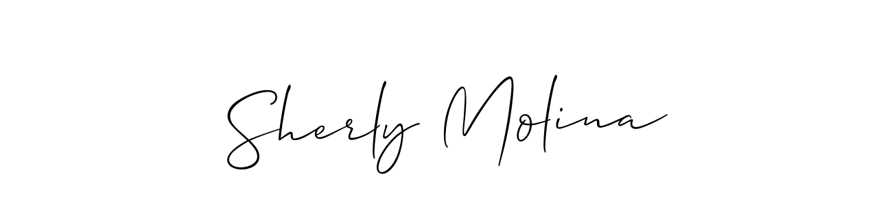 Allison_Script is a professional signature style that is perfect for those who want to add a touch of class to their signature. It is also a great choice for those who want to make their signature more unique. Get Sherly Molina name to fancy signature for free. Sherly Molina signature style 2 images and pictures png