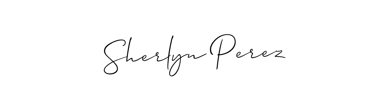 You should practise on your own different ways (Allison_Script) to write your name (Sherlyn Perez) in signature. don't let someone else do it for you. Sherlyn Perez signature style 2 images and pictures png