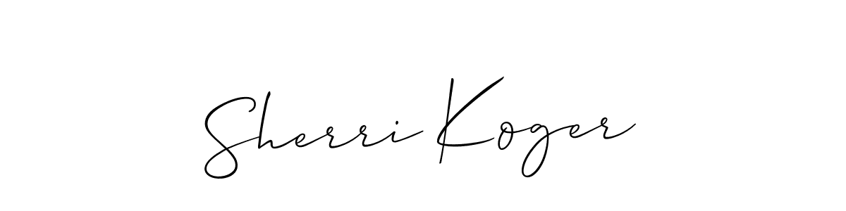 It looks lik you need a new signature style for name Sherri Koger. Design unique handwritten (Allison_Script) signature with our free signature maker in just a few clicks. Sherri Koger signature style 2 images and pictures png