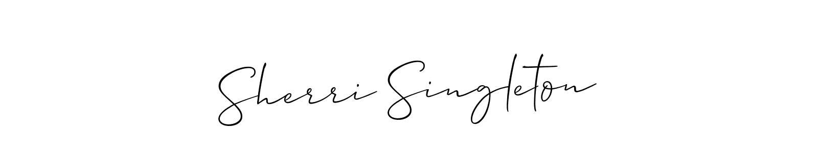 Allison_Script is a professional signature style that is perfect for those who want to add a touch of class to their signature. It is also a great choice for those who want to make their signature more unique. Get Sherri Singleton name to fancy signature for free. Sherri Singleton signature style 2 images and pictures png