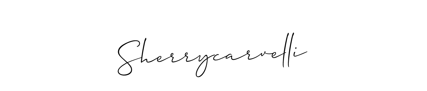 Make a beautiful signature design for name Sherrycarvelli. With this signature (Allison_Script) style, you can create a handwritten signature for free. Sherrycarvelli signature style 2 images and pictures png