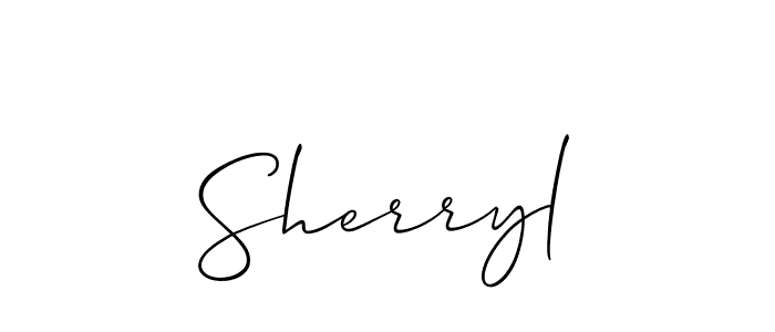 How to make Sherryl name signature. Use Allison_Script style for creating short signs online. This is the latest handwritten sign. Sherryl signature style 2 images and pictures png